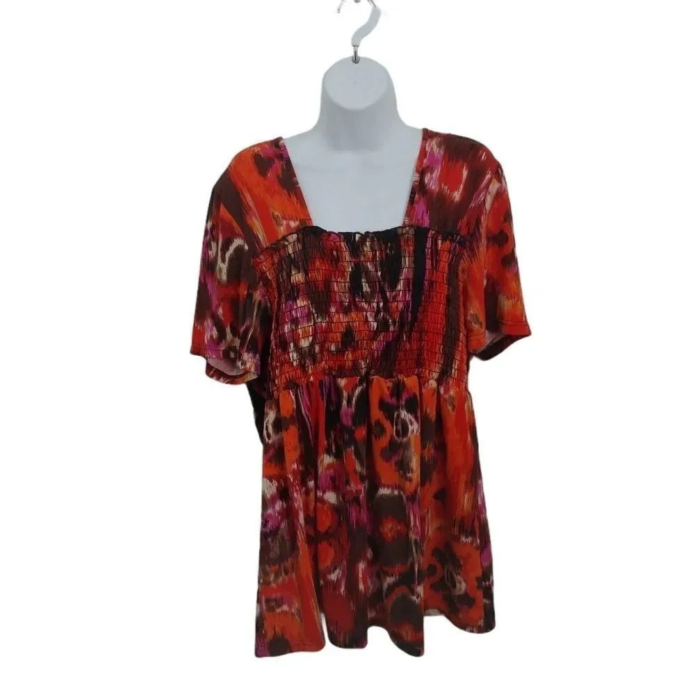 Penningtons Smocked  Top, Vibrant Colours, 1X
